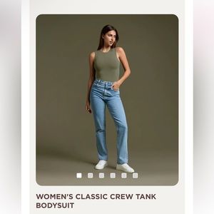 NEW Nuuds Classic Crew Tank Bodysuit - Dark Olive